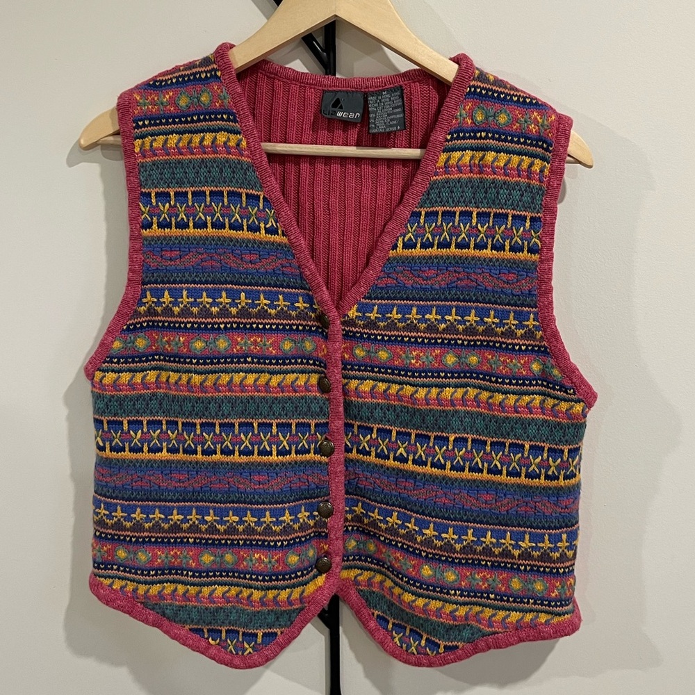 Lizwear Multicolor Knit Vest Vintage